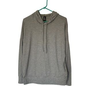 Skechers Hoodie Black and Gray Stripes Long Sleeve Size Medium